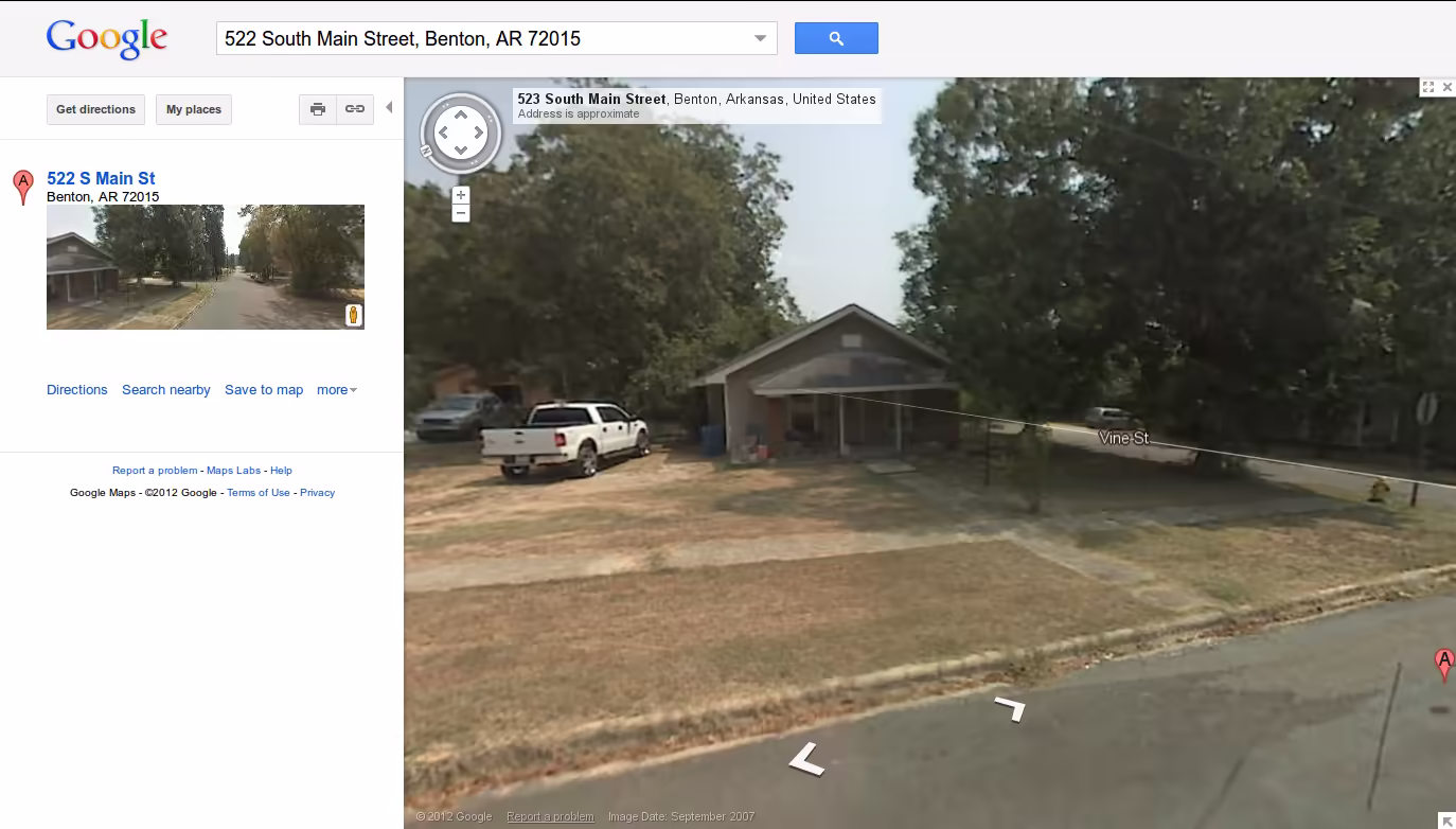 The house from Sling Blade on Google Street View